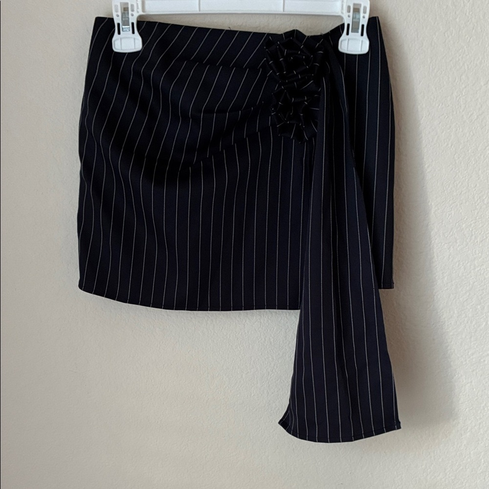 Lioness Black and White Asymmetrical Mini Skirt